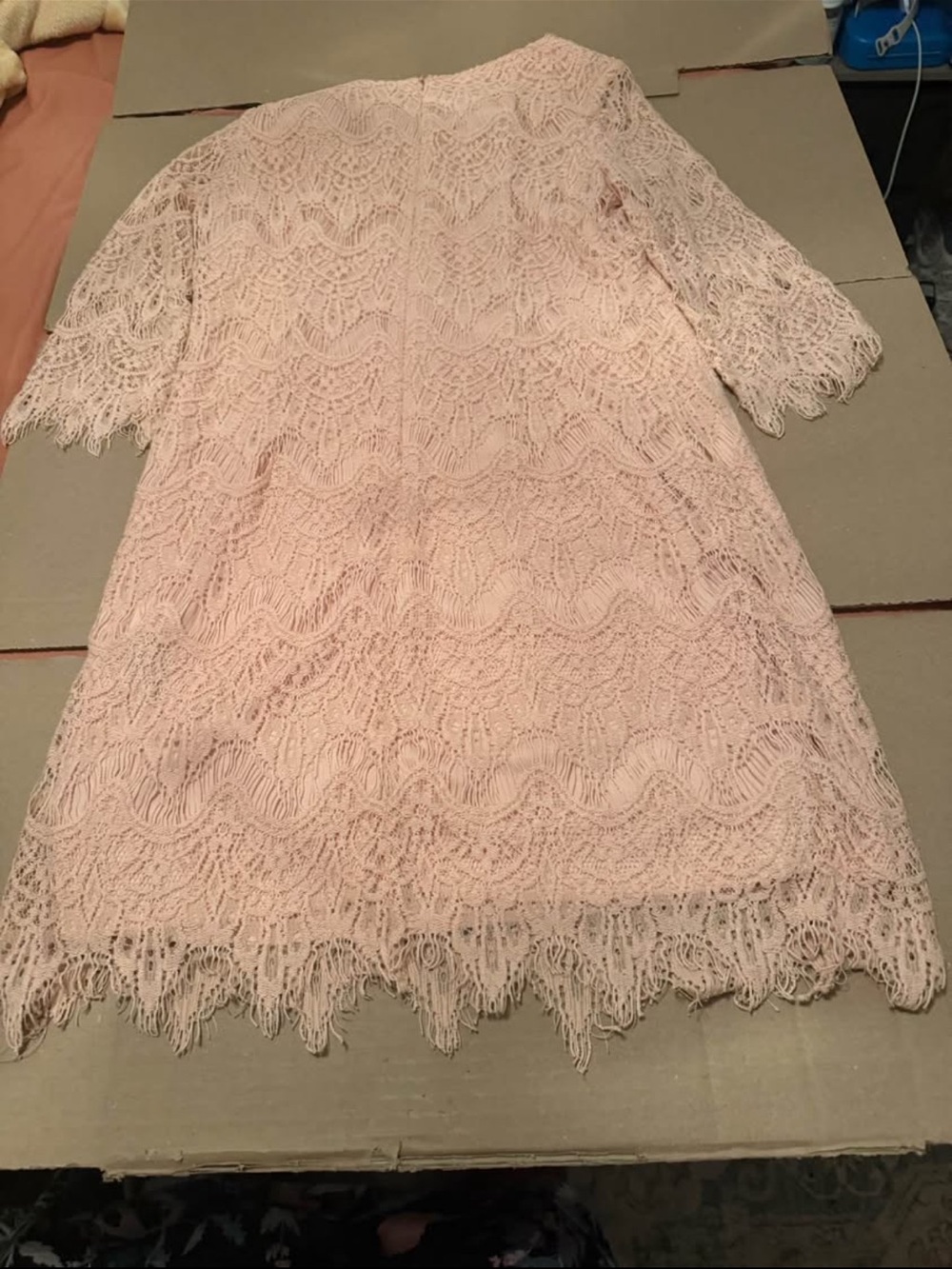 RN studio by Ronnie Nichole plush pink size 10 lace bell, and sleeves